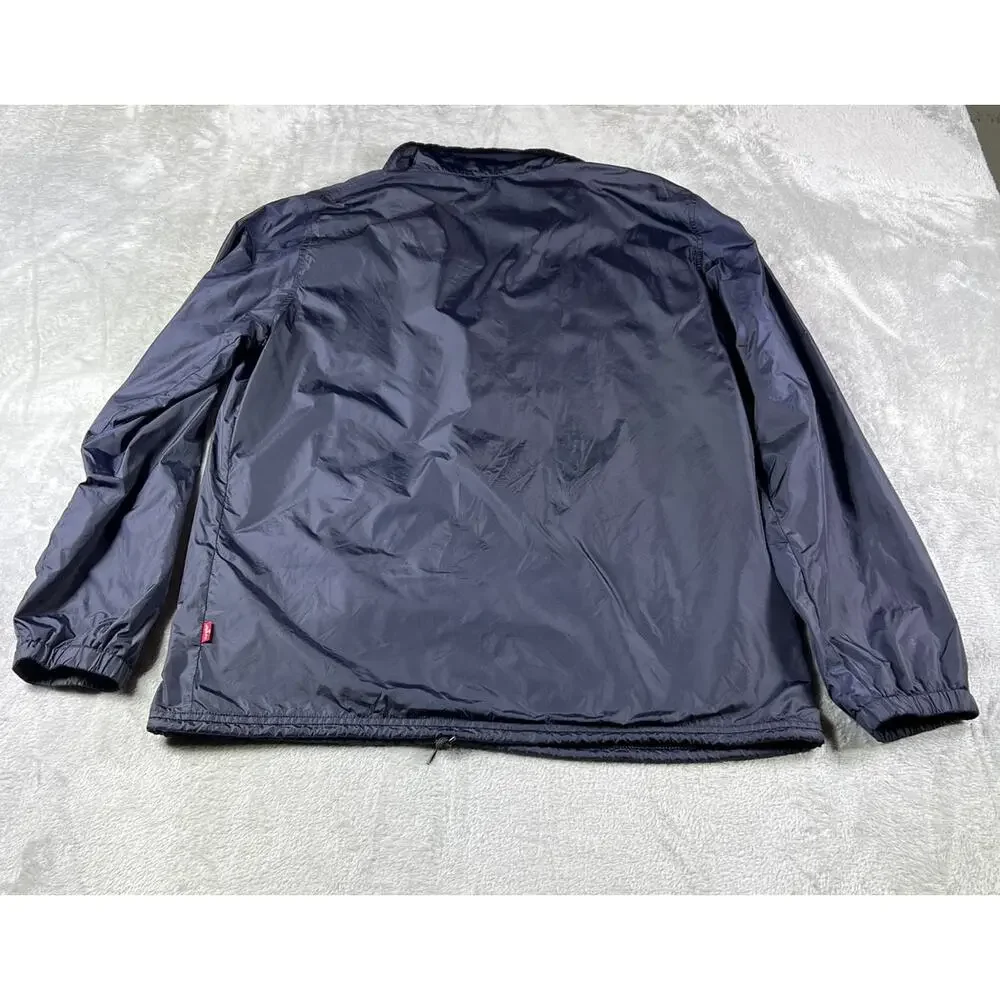Levi’s Navy Blue Coach Swishy Jacket Large Streetwear Windbreaker Minimalist
